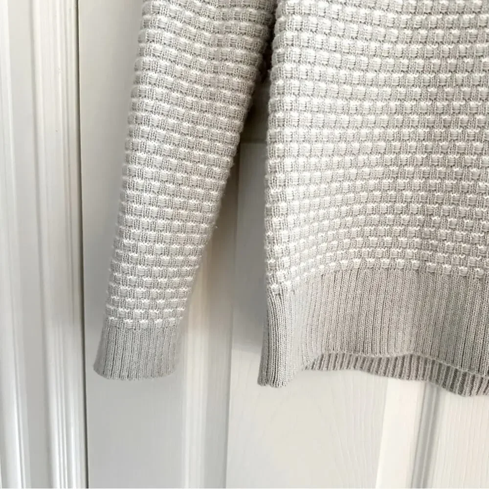 J Crew Textured Turtleneck Winter Knit Sweater SMALL H3909 Grey Gray